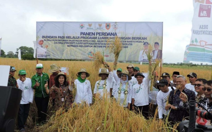 Panen Perdana di Desa Percontohan Barito Kuala Provinsi Kalimantan Selatan, Kamis (3/8)