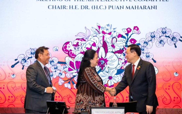 Puan Maharani Ketua DPR RI saat menyambut delegasi AIPA 2023 di Jakarta, Senin (7/8)
