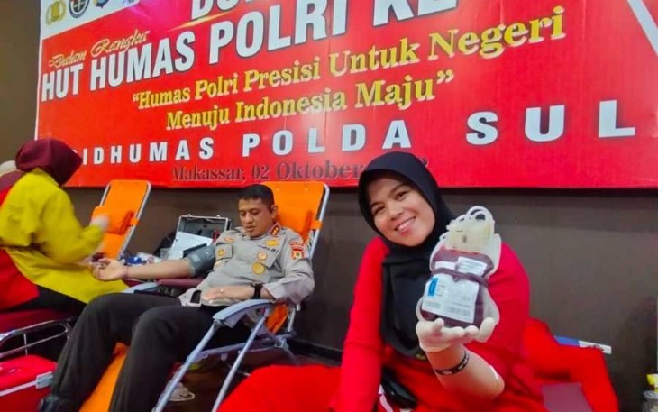 Donor darah peringati HUT Humas Polri ke 72, Senin (2/10)