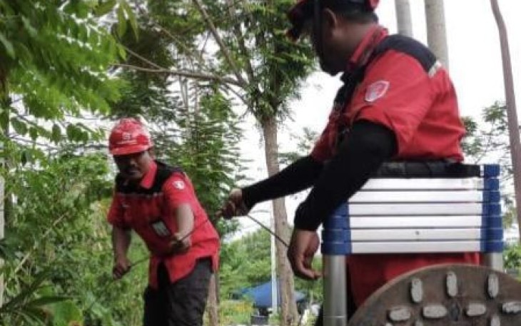 Pembangunan jaringan infrastruktur Telkom di Labuan Bajo, NTT, Sabtu (6/5)