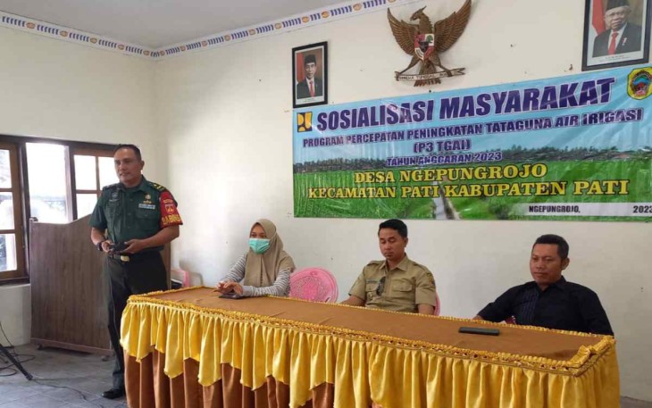 Pelda Suwono saat menghadiri sosialisasi  P3-TGAI di Desa Ngepungrojo