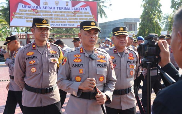 Kapolres Aceh Timur AKBP Andy Rahmansyah, S.I.K., saat diwawancarai awak media, Senin (20/03/2022) pagi.
