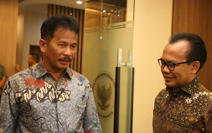 Kepala BP Batam, Muhammad Rudi, saat bersama Sekretaris Kementerian Bidang Perekonomian RI, Susiwijono Moegiarso