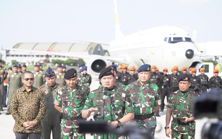 Satgas Evakuasi WNI di Sudan dilepas secara resmi oleh Panglima TNI Laksamana TNI Yudo Margono, bertempat di Baseops Halim Perdanakusuma, Jakarta, Senin (24/4/2023).