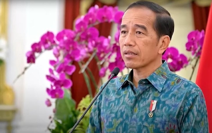 Presiden RI Joko Widodo saat memberikan sambutan pada KEN 2023