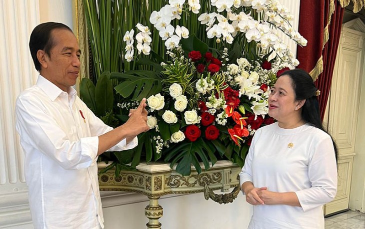 Ketua DPR RI Puan Maharani bertemu dengan Presiden Joko Widodo (Jokowi) di Istana Presiden, Jakarta Pusat, Senin (4/9/2023).