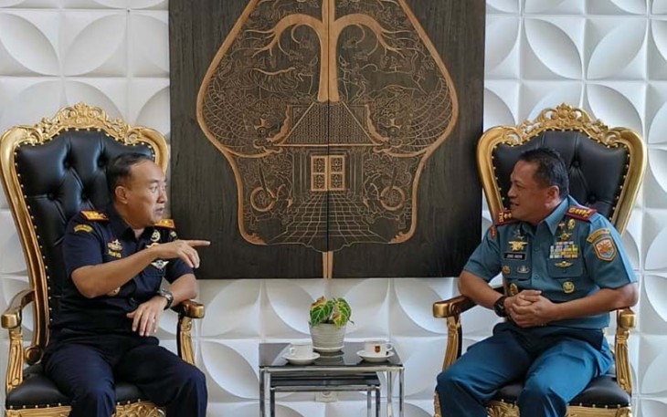 Danlanal Semarang saat Adakan CC ke Kepala Kanwil DJBC Jateng dan DIY 