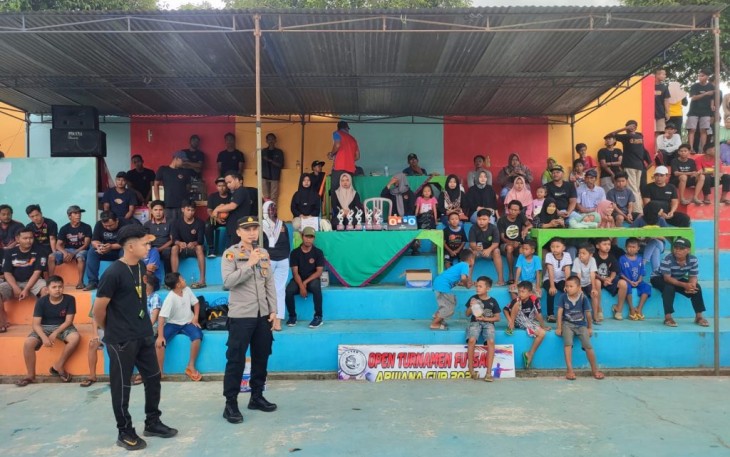 Polsek Giri Mulya Saat Pengamanan Turnamen Futsal