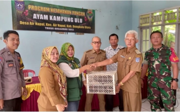 Wujudkan Ketahanan Pangan, Kades Air Napal Bagikan Bibit Ayam