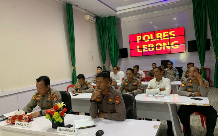 Kapolres Lebong dan Jajaran Ikuti Vicon Arahan Internal dari Kapolda Bengkulu