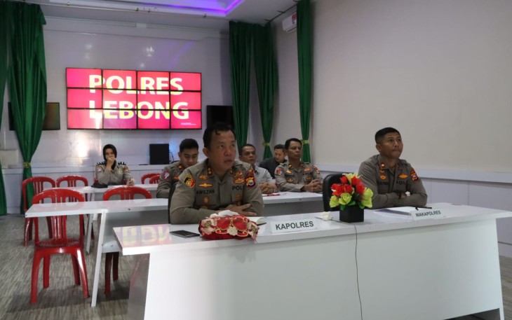 Kapolres Lebong dan PJU Ikuti Vicon Anev Dipimpin Kapolri