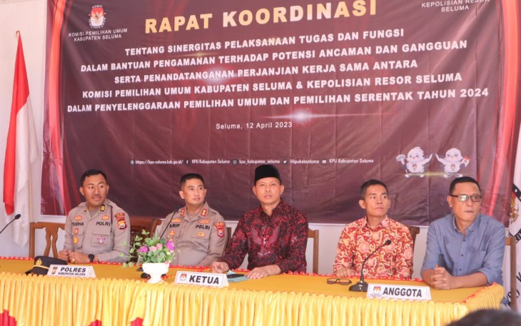 Polres Seluma dan KPU Seluma Rakor Sekaligus MoU Penyelenggaraan Pemilu 2024
