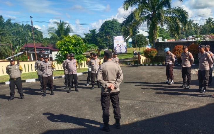Polsek Giri Mulya Lakukan Pengecekan Personel Persiapan Pengamanan Takbir Keliling