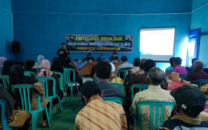 "Dinas Sosial memberikan sosialisasi penguatan pertanian organik di lokasi TMMD Reg ke-117 desa Gentungan"