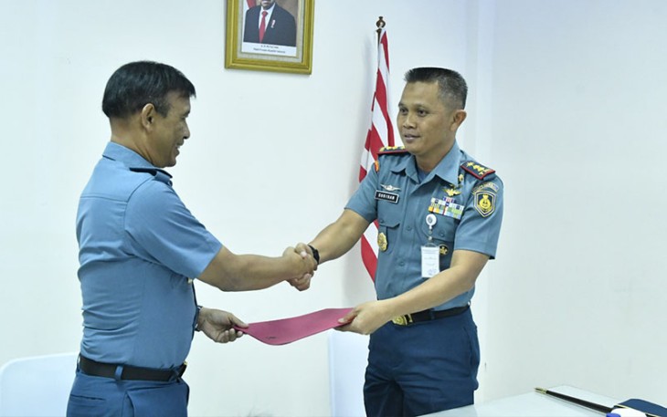 Taklimat Akhir di Ruang Rapat Lanudal Jakarta Pondok Cabe, Jakarta, Jumat (21/7/2023).