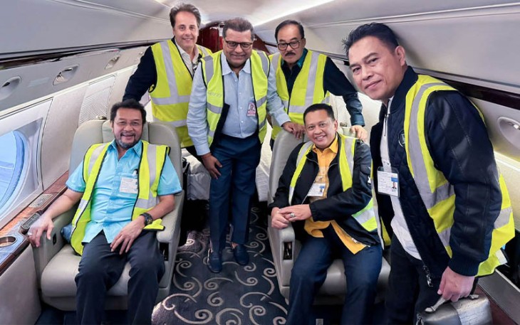 Bamsoet saat mengunjungi hanggar MJets di Bangkok, Senin (27/11/23).