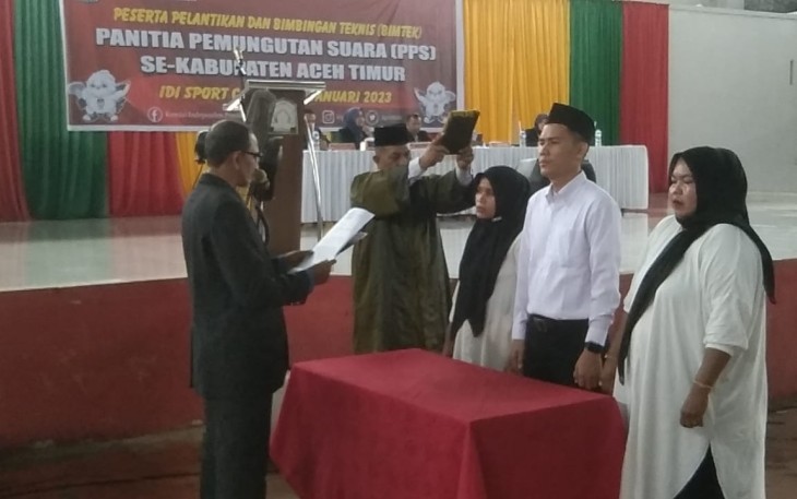 1.539 Anggota PPS se-Aceh Timur saat dilantik
