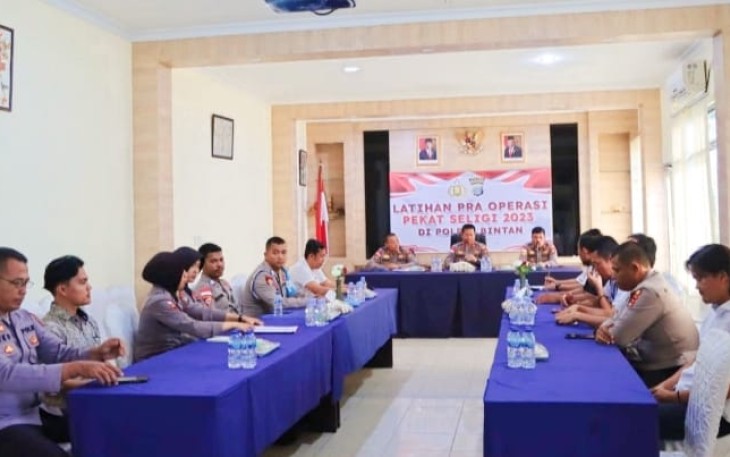 Polres Bintan saat Laksanakan Latihan Pra Operasi Pekat Seligi 2023