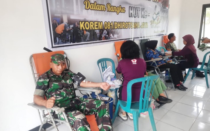 Kodim 0801/Pacitan Gelar Aksi Sosial Donor Darah