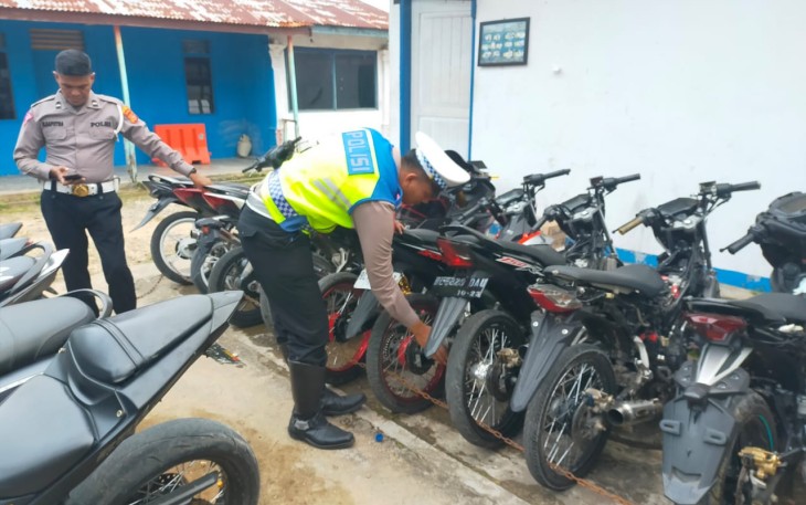 Satlantas Polres Aceh Timur Amankan Puluhan Sepeda Motor Berknalpot Brong