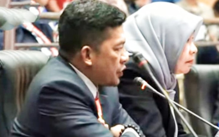 Indra Setiawan, anggota DPRD Kabupaten Bintan pada Rapat Paripurna Pemilihan Wabup di Gedung DPRD Bintan, Senin (21/08/2023).