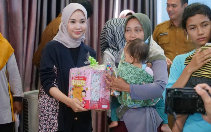 Hafizha di Desa Lancang Kuning dalam agenda rutin bulanannya berkunjung ke setiap Kelurahan/Desa untuk melaksanakan kegiatan Germas dan Sosialisasi Stunting.