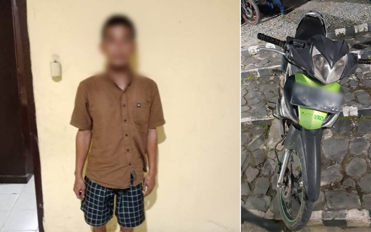 Tersangka dan barang bukti saat diamankan