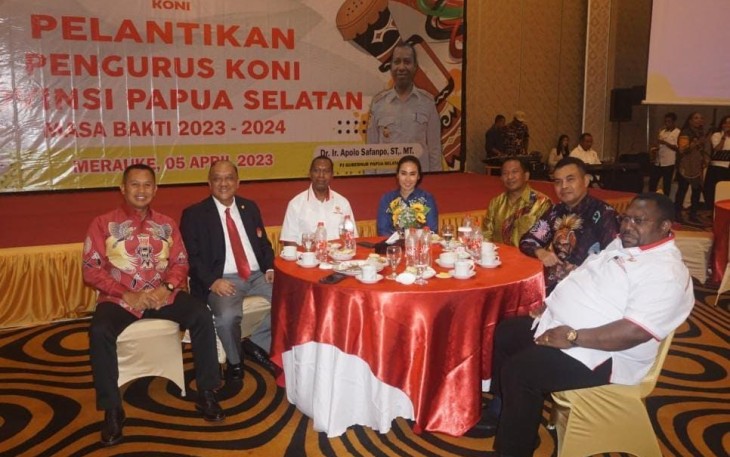 Danrem 174/ATW saat Hadiri Pelantikan Ketua Umum KONI Papua Selatan Masa Bakti 2023-2024