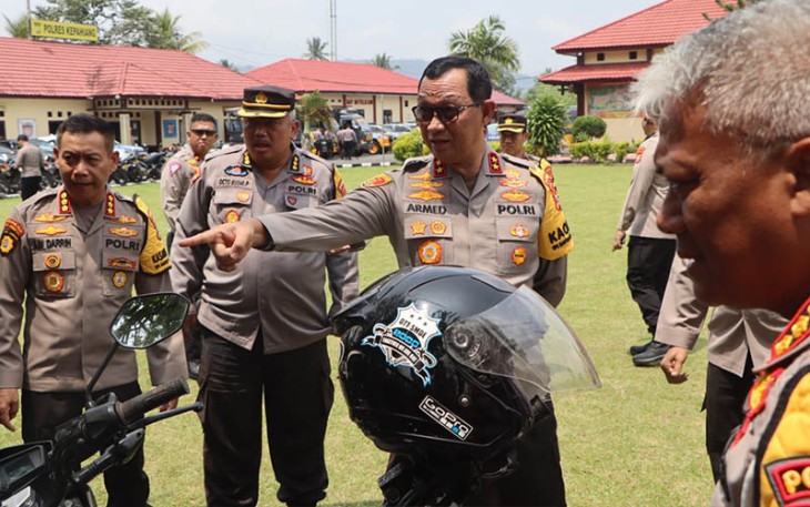 Kapolda Bengkulu Irjen Pol.Drs. Armed Wijaya, MH saat Cek Pelaksanaan Ops Mantap Brata di Polres Kepahiang