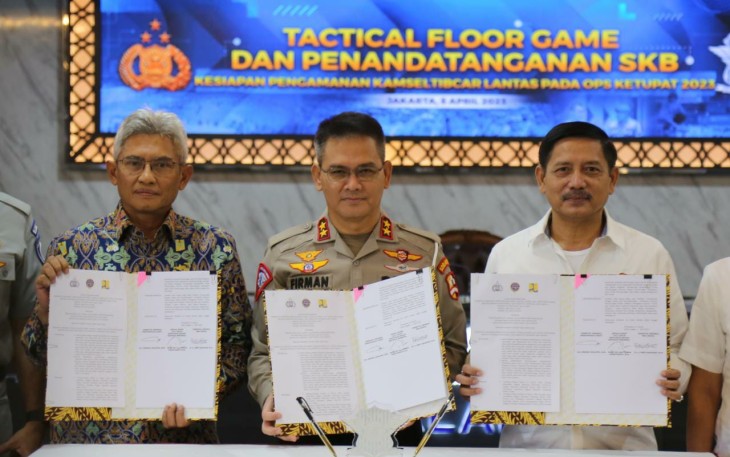 Keputusan Bersama Nomor: KP-DRJD 2616 Tahun 2023, SKB/48/IV/2023, 05/PKS/Db/2023 Tentang Pengaturan Lalu Lintas Jalan Serta Penyeberangan Selama Masa Arus Mudik dan Arus Balik Angkutan Lebaran Tahun 2023/1444 Hijriah.