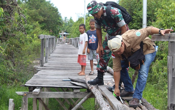 Kodim Palangka Raya Bersama Dinas Perkimtan saat Cek Lokasi Sasaran TMMD Imbangan 