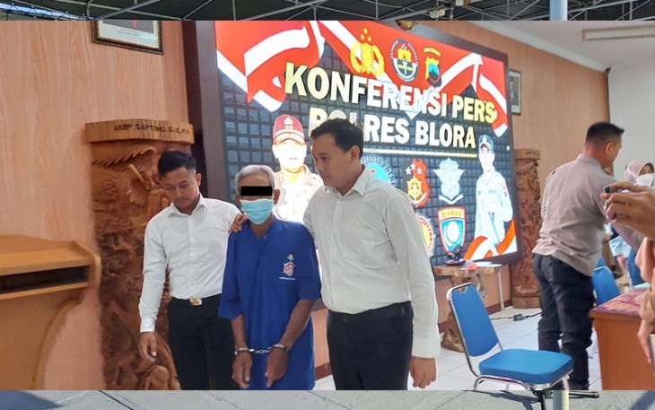 S terduga pelaku rudapaksa difabel ganda di Blora diamankan Polres Blora.