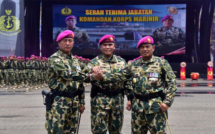 Danlantamal V saat Hadiri Upacara HUT ke-78 Korps Marinir