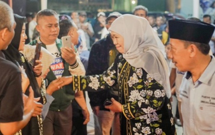Gubernur Jawa Timur periode 2019-2024, Khofifah Indar Parawansa di Surabaya. Selasa, (20/2/2024). 