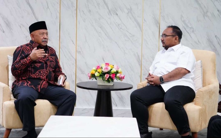 Menag Yaqut Cholil Qoumas saat Terima Kunjungan Dubes RI untuk UEA Husin Bagis 