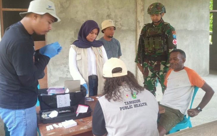 Satgas Yonif 642/Kps Berikan Yankes Malaria Dikampung Kalibiru