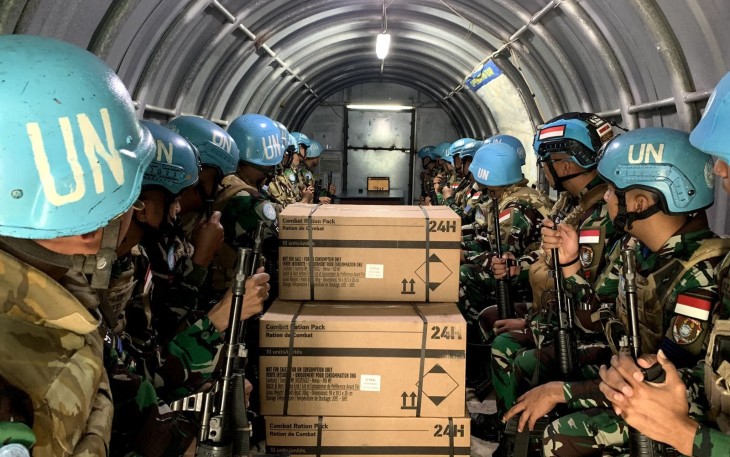 Prajurit Satgas Yonmek UNIFIL Tetap Rayakan HUT Ke-79 TNI Di Tengah Konflik Lebanon