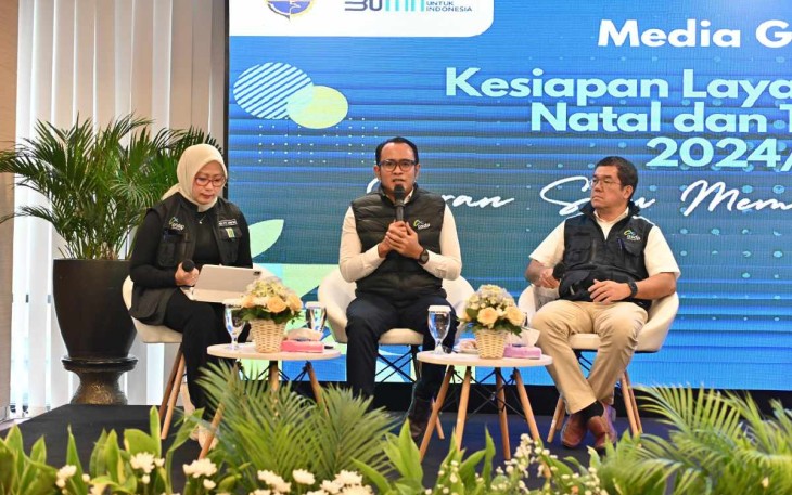 Dirut ASDP Heru Widodo saat menyampaikan pemaparan di Jakarta 