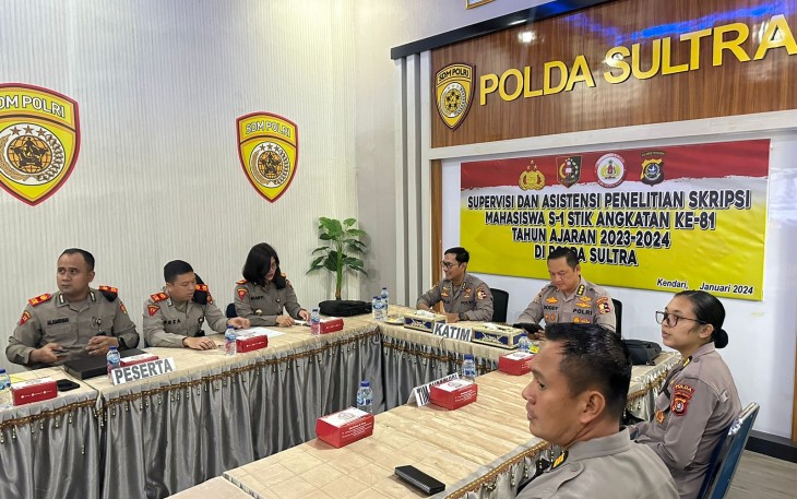 Mahasiswa S-1 STIK Angkatan 81/WWS Asistensi Penelitian Skripsi di Biro SDM Polda Sultra