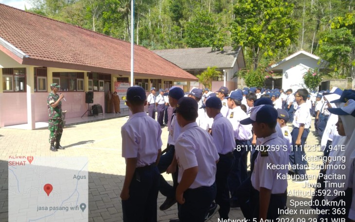 Babinsa Koramil 0801/09 Sudomoro Beri Wasbang