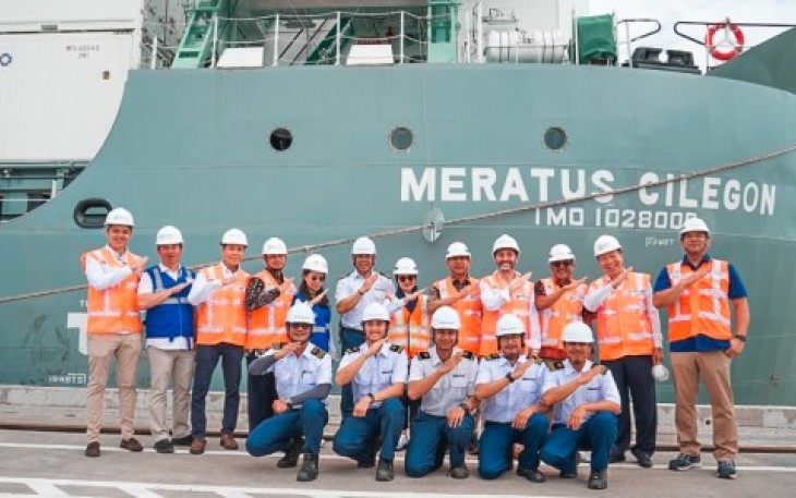 MV Cilegon Meratus saat Sandar Perdana di TTL Surabaya