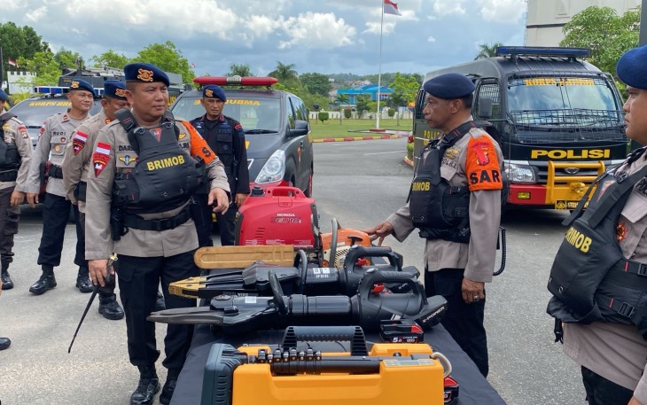 Unit SAR Satbrimob Polda Kepri Laksanakan Siaga Bencana