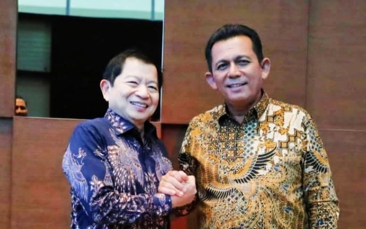Pertemuan antara Gubernur Kepulauan Riau H. Ansar Ahmad dengan Menteri Bappenas RI Suharso Manoarfa, Kamis (22/2)