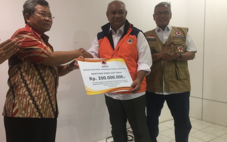 BNPB memberikan dana siap pakai sebesar Rp200 juta.