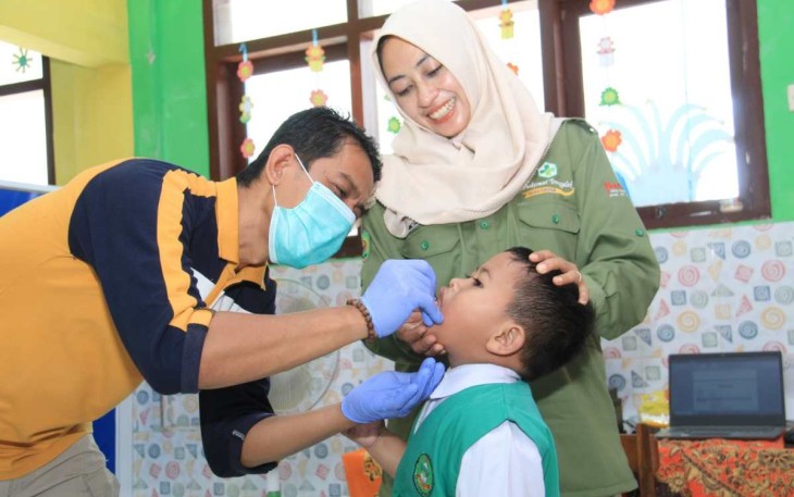 Sub Pekan Imunisasi Nasional Polio TK Kartika IV-27 Trenggalek, Senin (15/1)