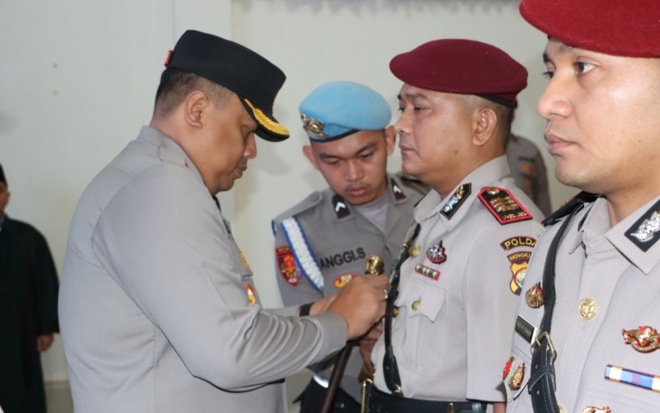 Kapolres Kepahiang AKBP Eko Munarianto S.I.K Pimpin Sertijab Kasat Reskrim Baru 