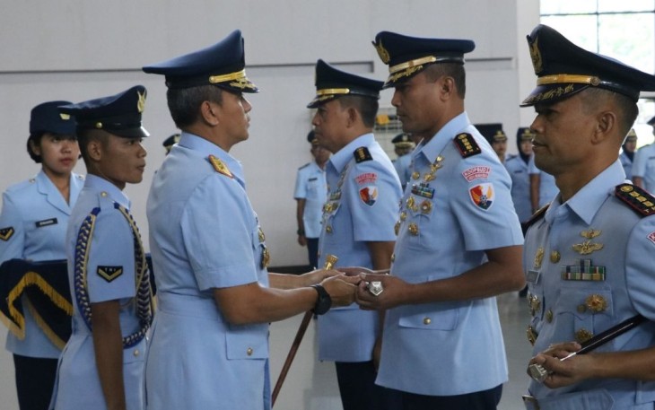 Pangkoopsud I Marsda TNI Mohammad Nurdin saat sertijab Danlanud SUT dan SIM di Jakarta, Senin (19/2)