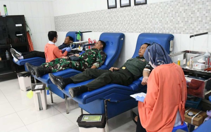 Donor darah prajurit Kodim Ponorogo 