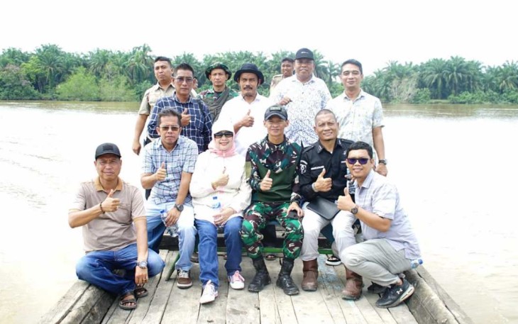 Perahu getek saranan penyebrangan menuju lokasi TMMD Kodim Labuhanbatu 