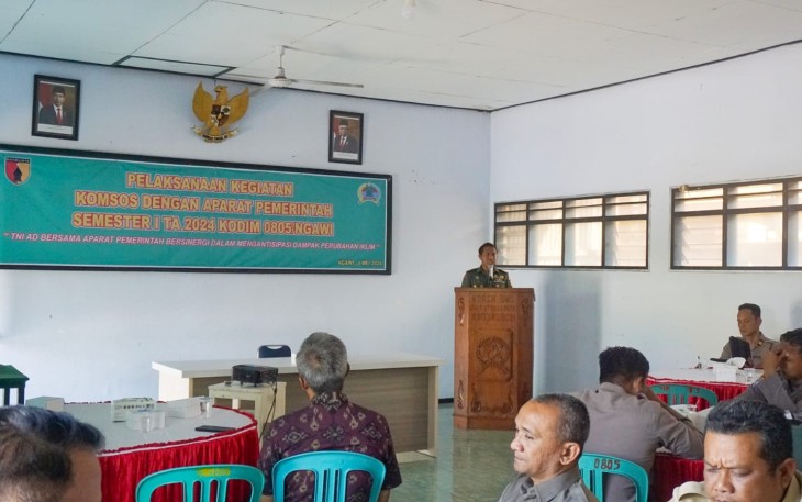 Dandim 0805/Ngawi Letkol Arm Didik Kurniawan saat memberikan sambutan 